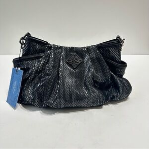 Vera Wang Shoulder Bag Navy Snakeskin Pattern New With Tags